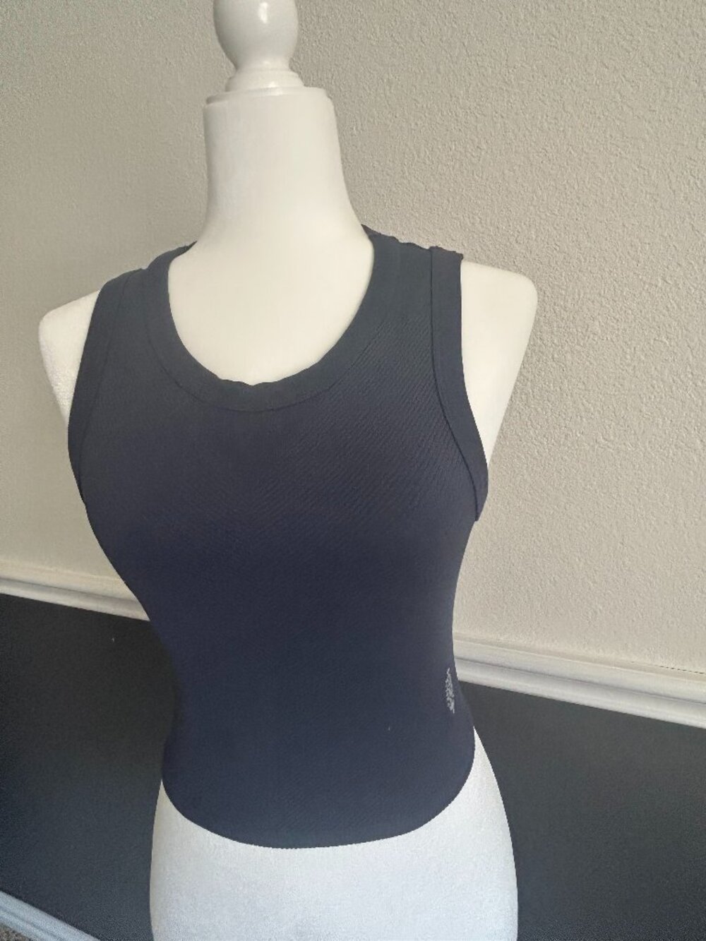 Free People Movement navy fitted ribbed tank
